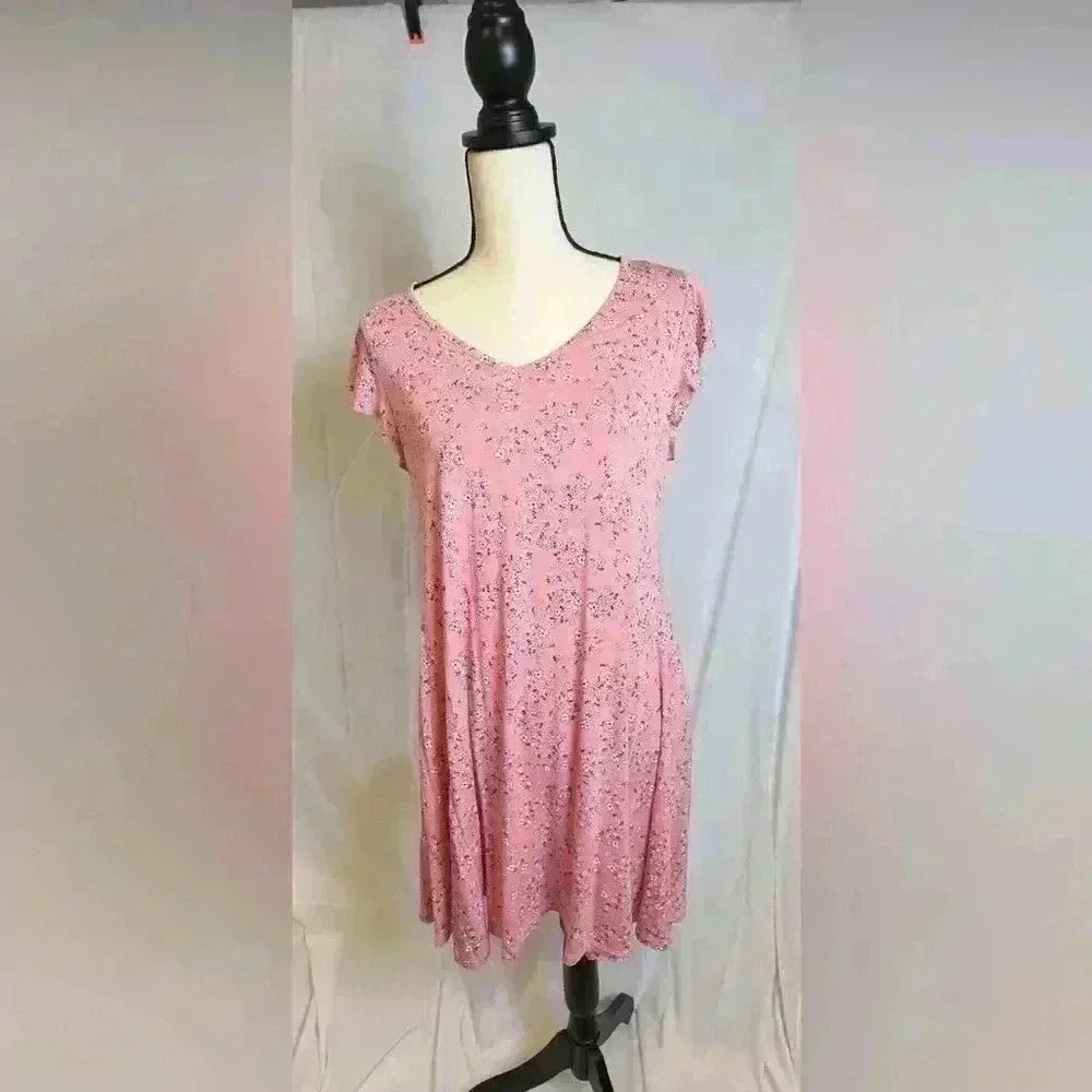 NWT- Style & Co Antique Peach with Flora Design Summer Dress (Size PL)